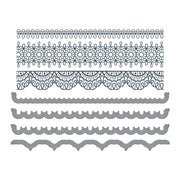 Spellbinders - Pressed Lace Borders Press Plate & Die Set from the Vivid Expressions Collection