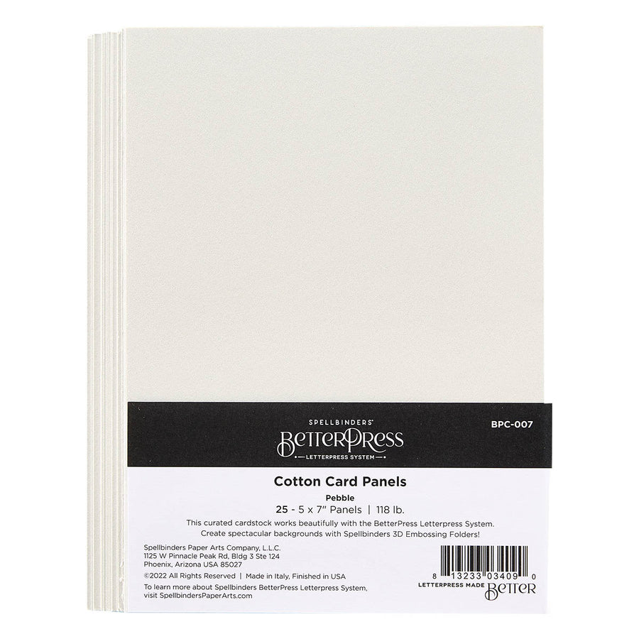 Spellbinders - Pebble BetterPress A7 Cotton Card Panels  - 25 Pack