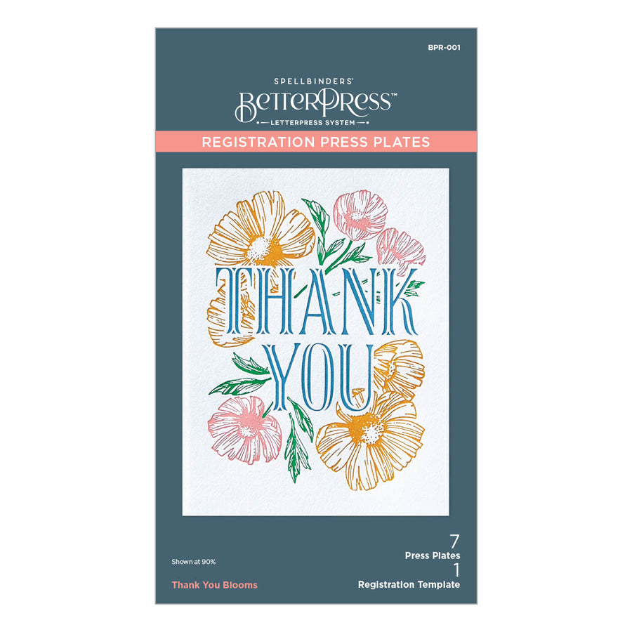 Spellbinders - Thank You Blooms Registration Press Plates from the BetterPress Place & Press Registration Collection