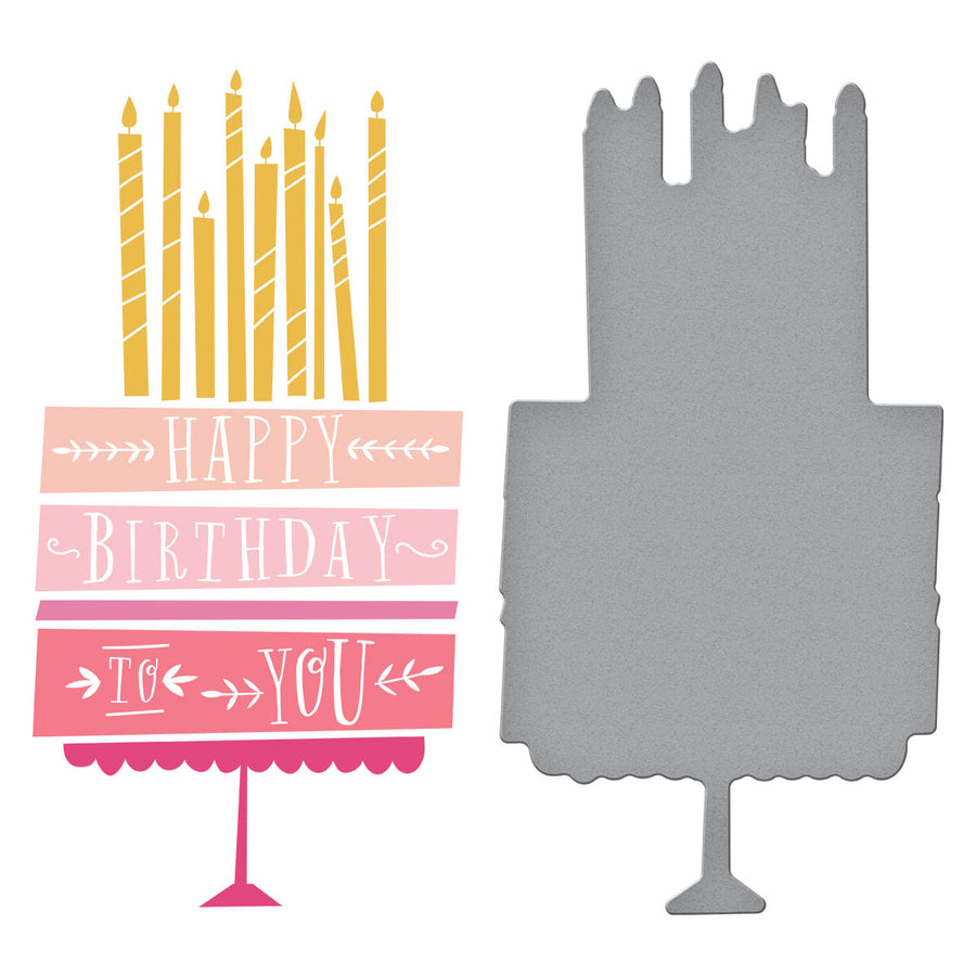 Spellbinders - BetterPress Society April 2024 (Birthday Layer Cake Registration Press Plates & Die Set)