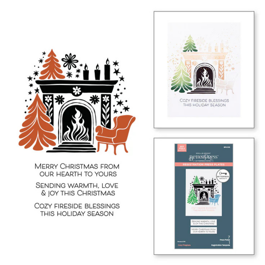 Spellbinders - BetterPress Society October 2024 (Cozy Fireplace Press Plates)