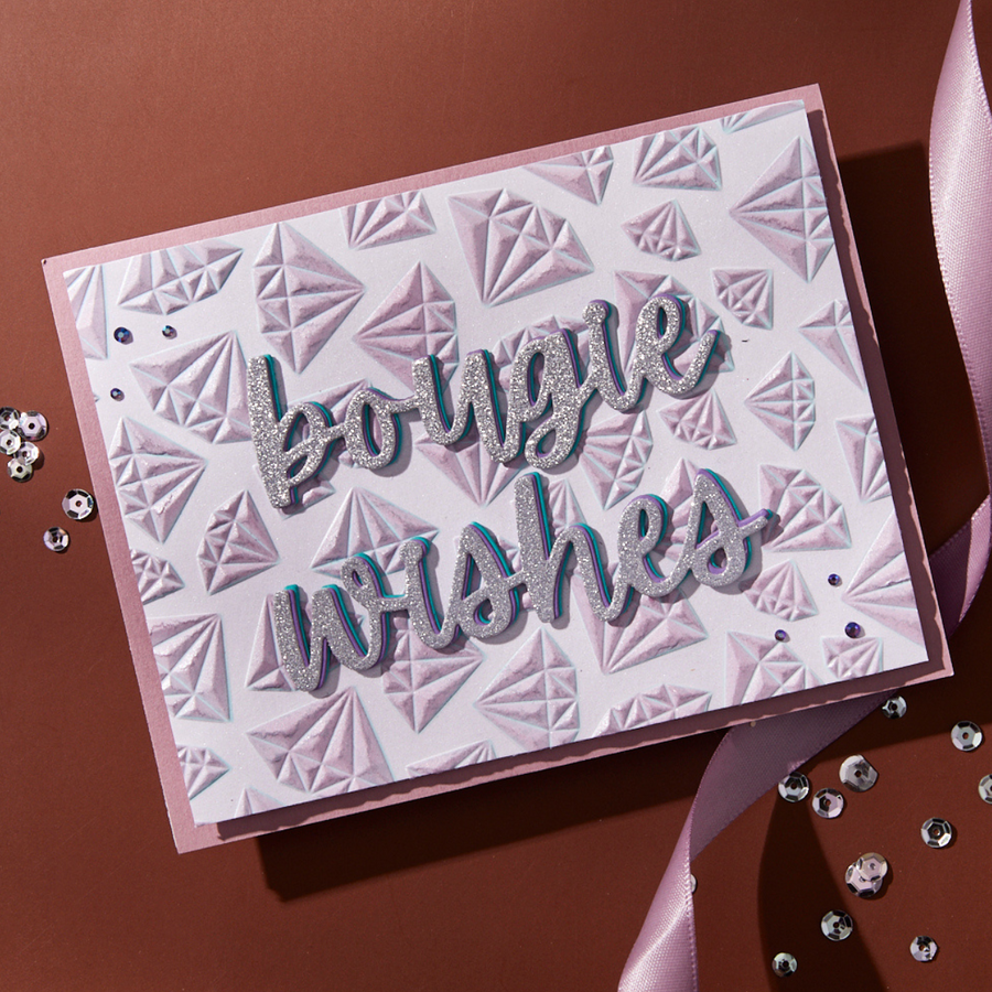 Spellbinders - Born to Sparkle 3D Embossing Folder from the Bougie Birthday Collection by Nina Boettcher