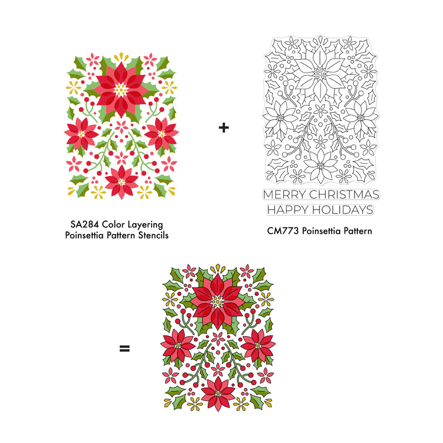 Hero Arts - Poinsettia Pattern