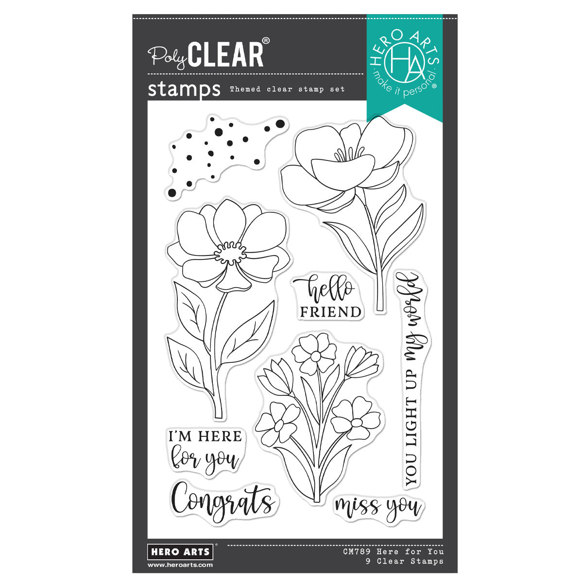 Hero Arts - Here For You Stamp Set from the Blossoms & Birdsong Collection