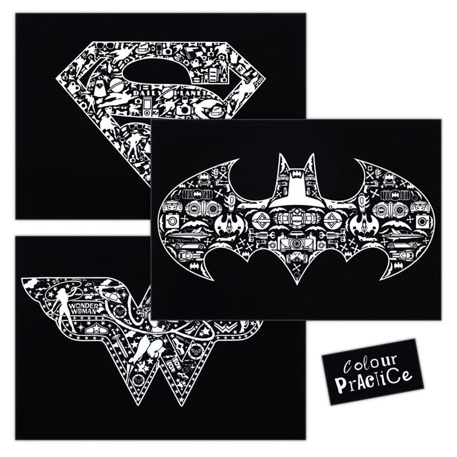 ColourMe Velvet Art Posters - Justice League (3 pack)