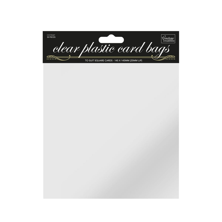 Couture Creations - Peel n Seal Clear Card Bags 145mm x 145mm (50 Pack)