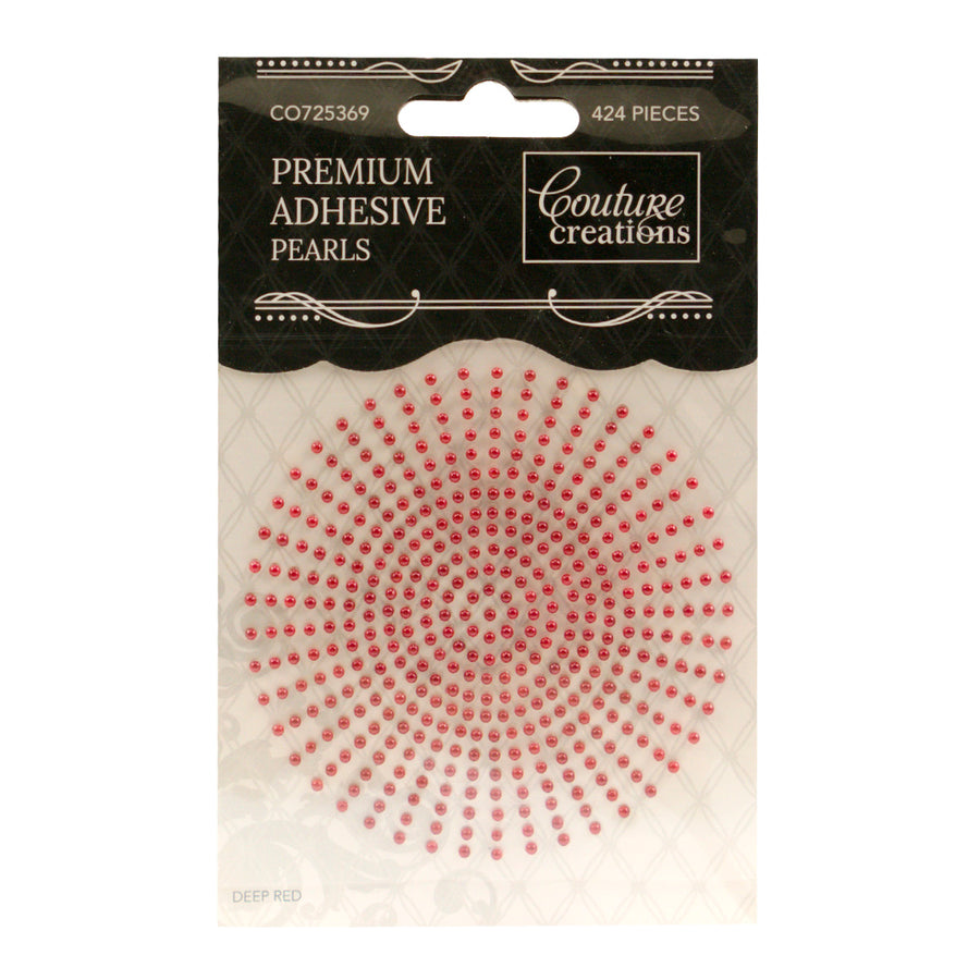 Couture Creations - Adhesive Pearls - Deep Red