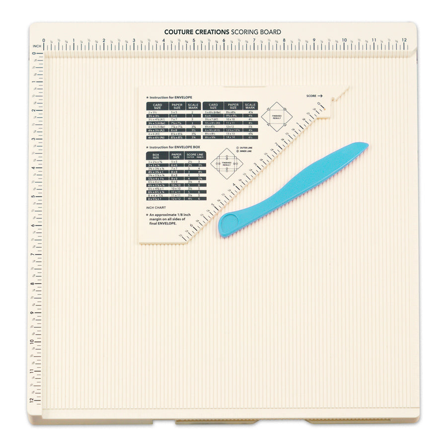 Couture Creations - Scoring Board - 12 x 12 (inc bone folder and guide)