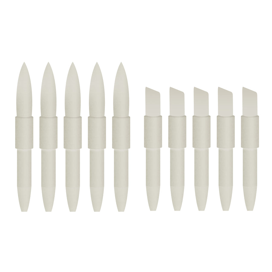 Couture Creations - Twin Tip Alcohol Ink Marker Replacement Tips (5 x Flexible Brush Tips, 5 x Firm Chisel Tips)