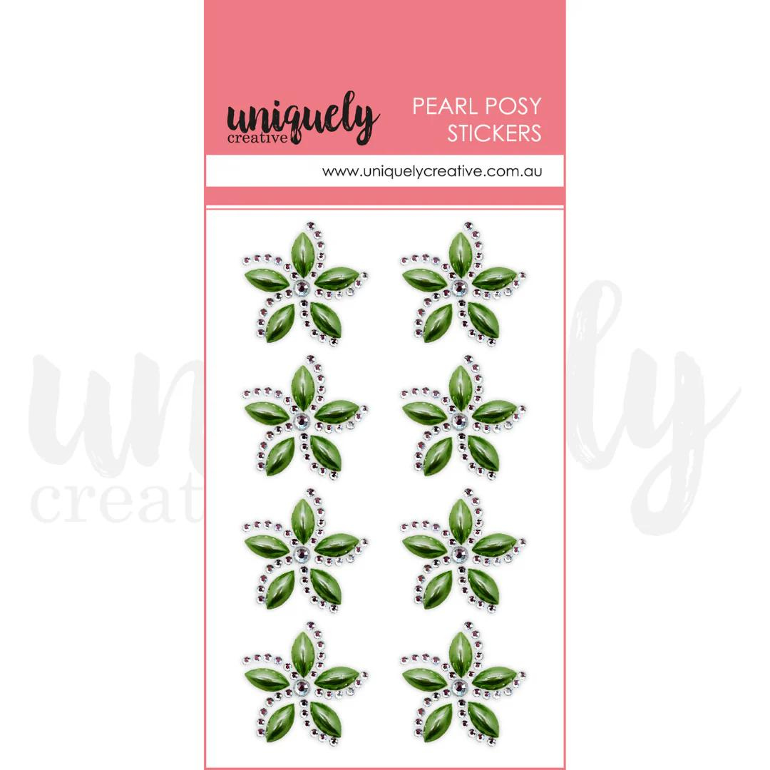 Uniquely Creative - Pearl Posy Stickers - Christmas Green