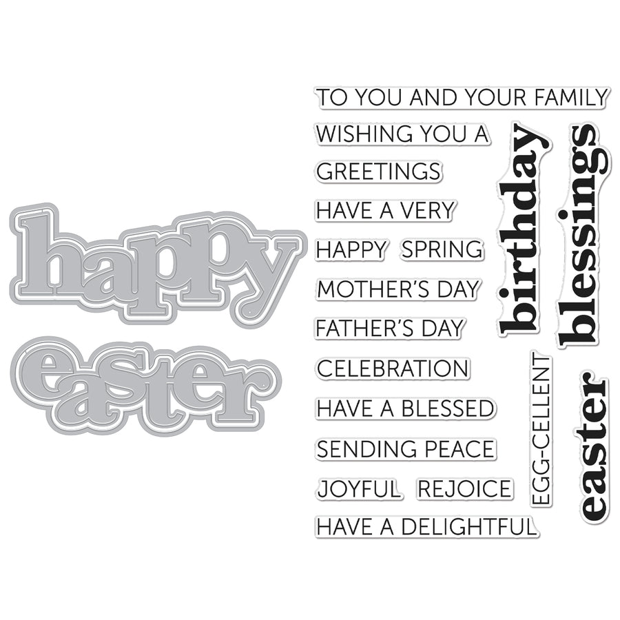 Hero Arts - Happy Easter Stamp & Cut XL from the Charming Easter Collection