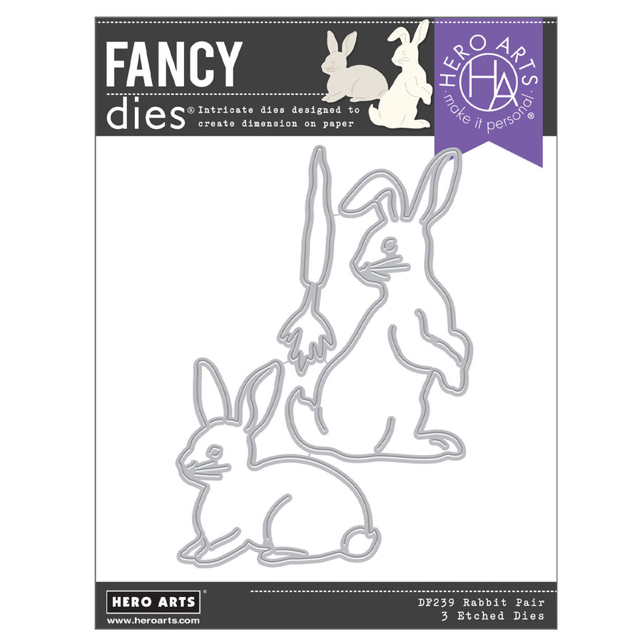 Hero Arts - Rabbit Pair Fancy Dies from the In The Garden Collection