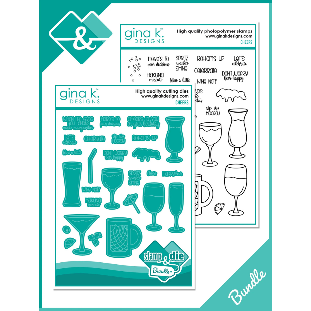 Gina K Designs - Cheers Stamp & Die Bundle