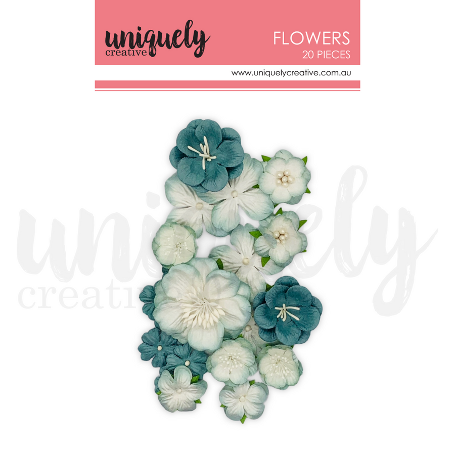 Uniquely Creative - Dusty Teal Flowers