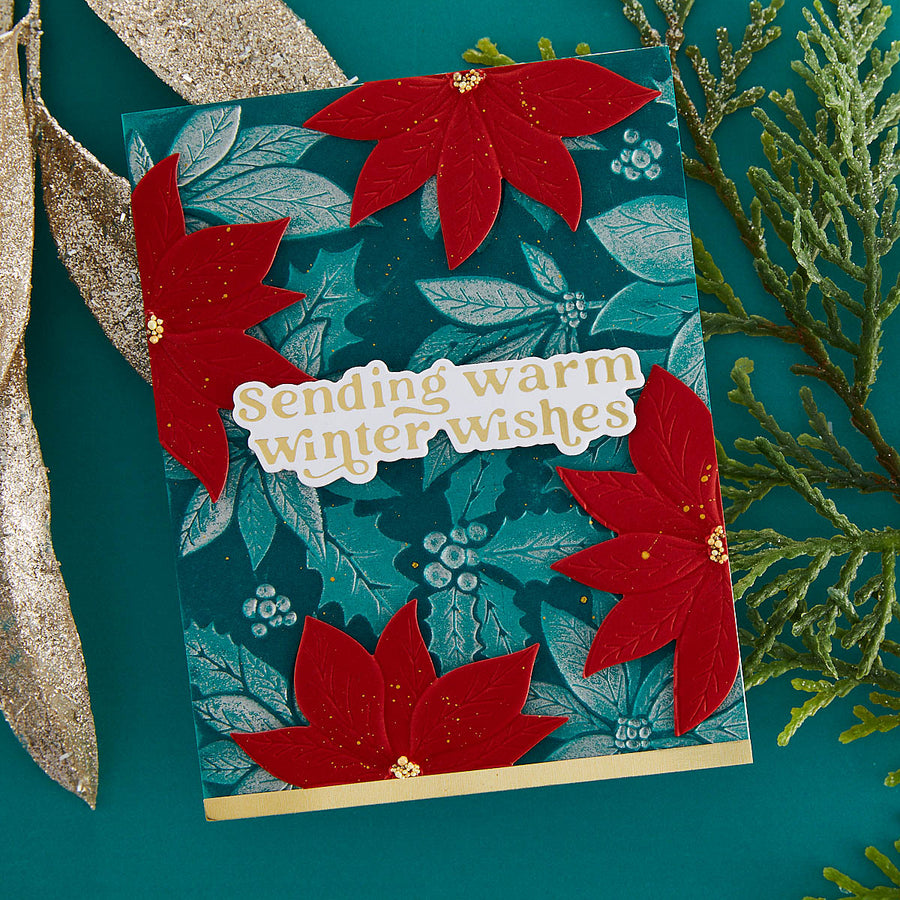 Spellbinders - Playful Poinsettia 3D Embossing Folder from the Simon's Snow Globes Collection by Simon Hurley