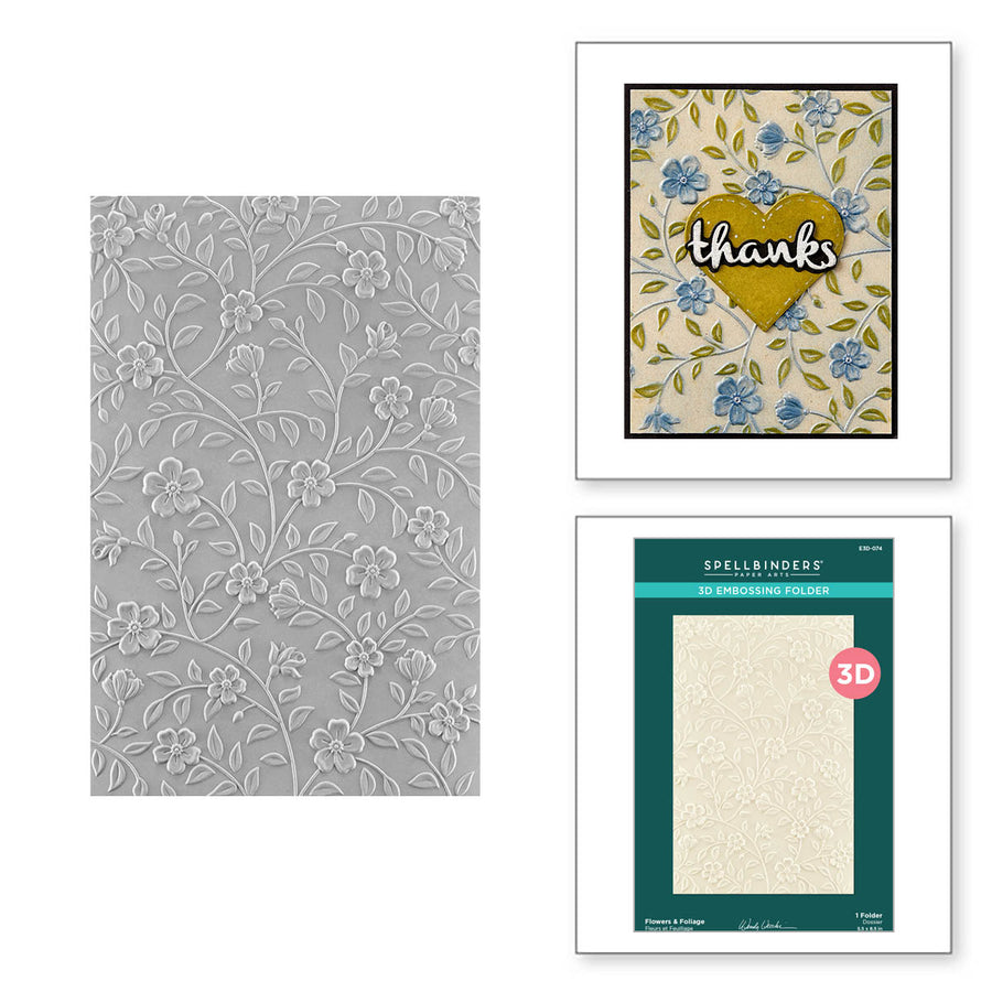 Spellbinders - Flowers & Foliage 3D Embossing Folder from the From the Garden Collection by Wendy Vecchi