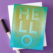 Spellbinders - Beveled Hello A2 Cardfront 3D Embossing Folder from the Beveled Sentiment A2 Cardfronts Collection