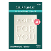 Spellbinders - Beveled A Gift For You A2 Cardfront 3D Embossing Folder from the Beveled Sentiment A2 Cardfronts Collection