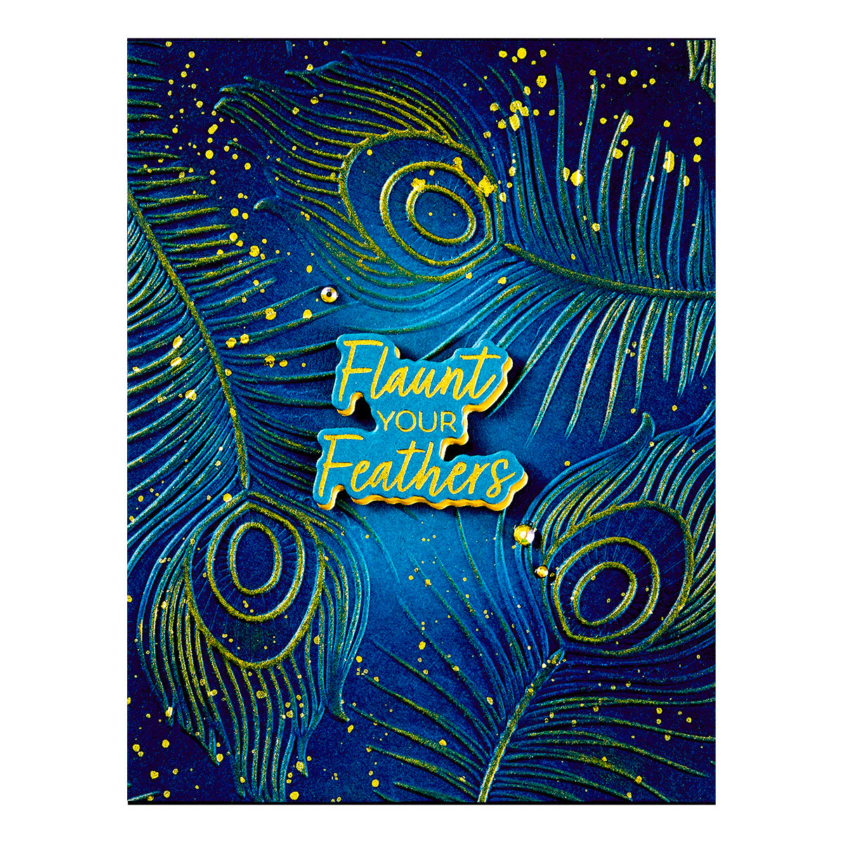 Spellbinders - Feather Flourish 3D Embossing Folder from the Peacock Paradise Collection by Dawn Bibby