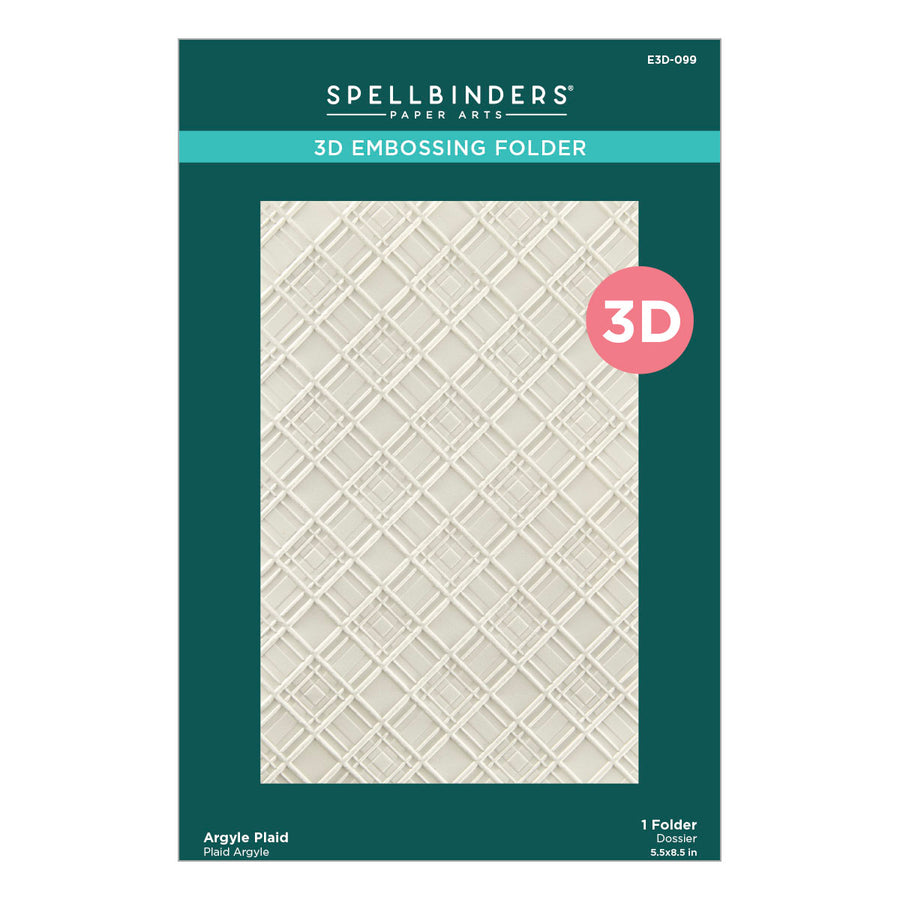 Spellbinders - Argyle Plaid 3D Embossing Folder from the Home for the Holidays Collection