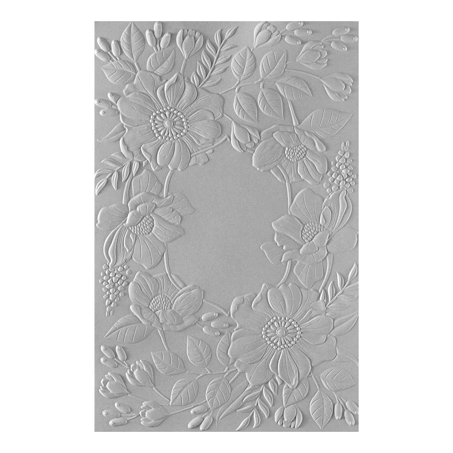 Spellbinders - Fresh Picked Floral Frame 3D Embossing Folder from the Woodland Tales Collection