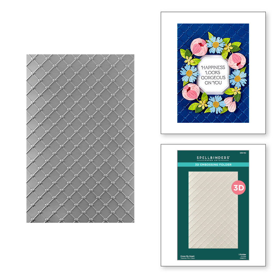 Spellbinders - Cross My Heart 3D Embossing Folder from the Gorgeous You Collection