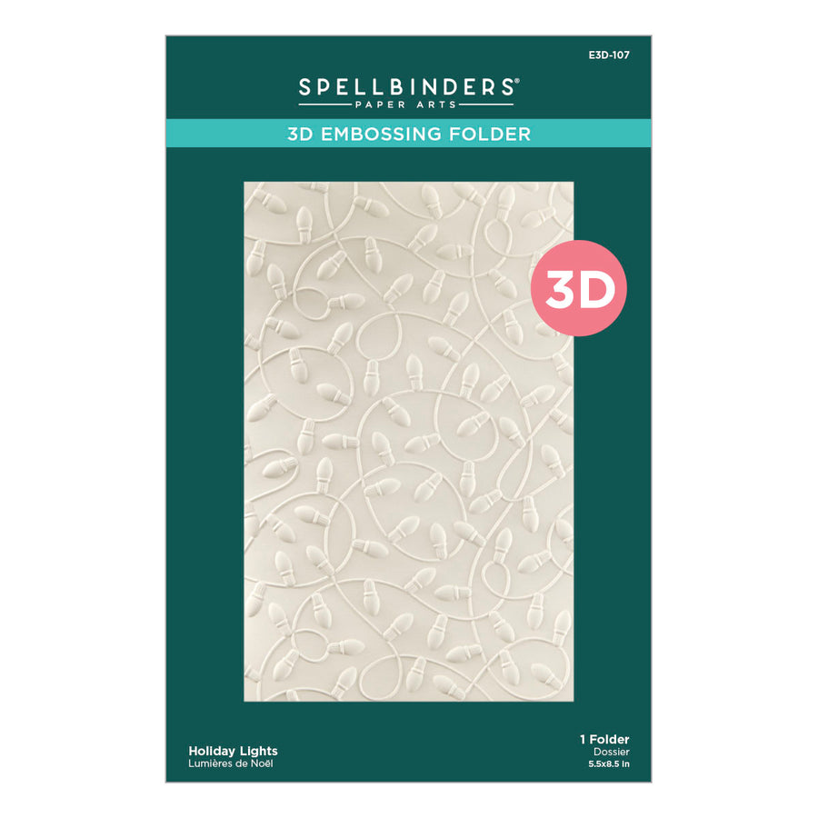 Spellbinders - Layered Holiday Lights Embossing Folder and Stencil Bundle from the Dancin' Christmas Friends Collection