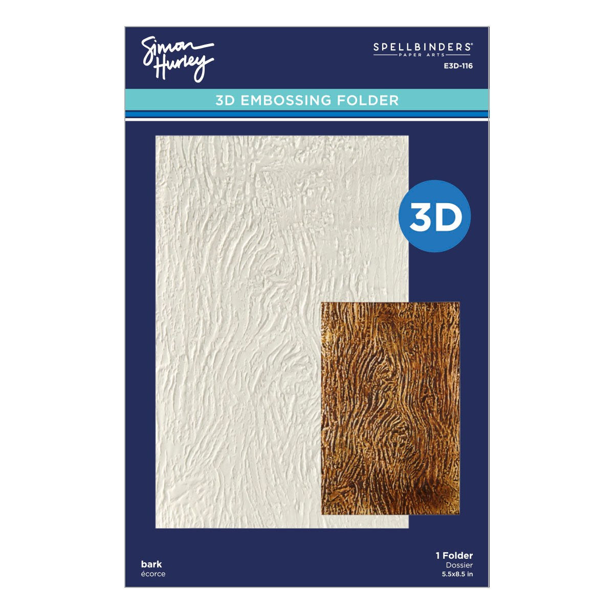 Spellbinders - Bark 3D Embossing Folder from the Timeless Trees Collection by Simon Hurley