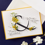 Spellbinders - Floral & and Sentiment Press Plate from the Every Occasion Floral Alphabet Collection