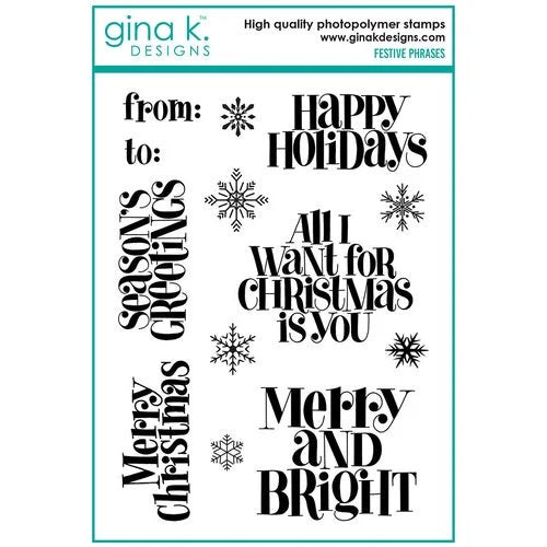 Gina K Designs Festive Phrases Stamps