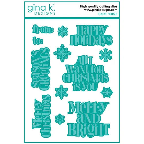 Gina K Designs Festive Phrases Dies