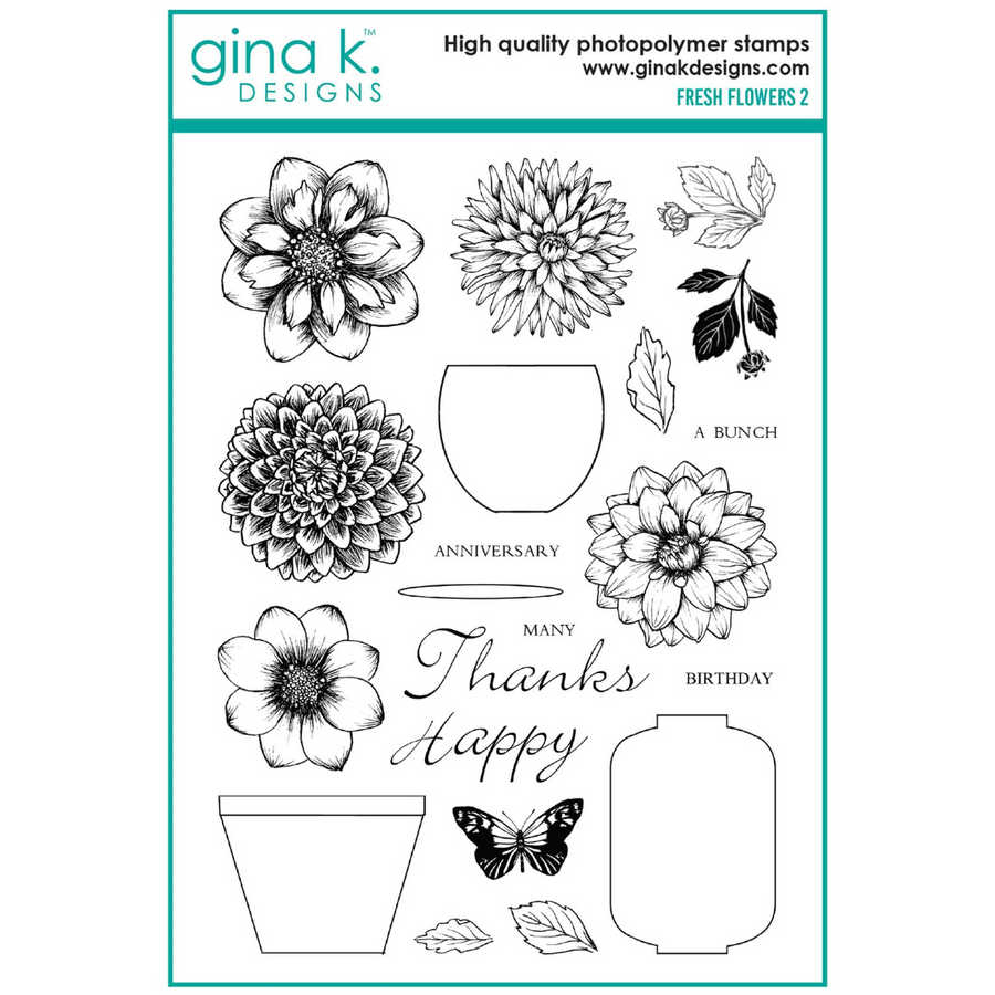 Gina K Designs Fresh Flowers 2 Stamps