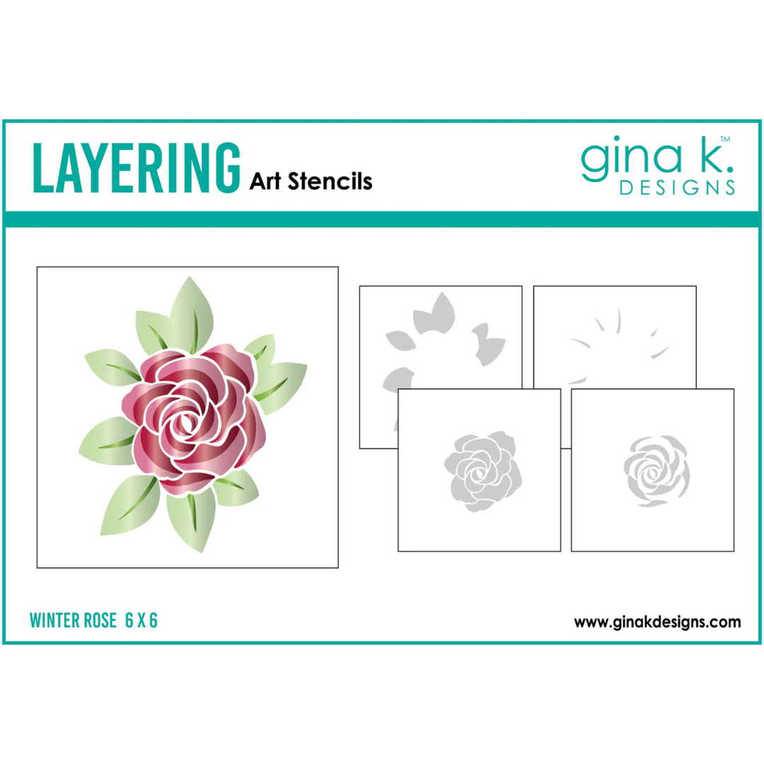 Gina K Designs - Winter Rose Layering Stencil