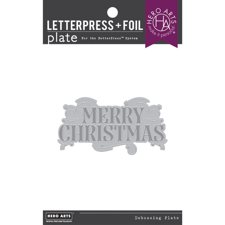 Hero Arts - Merry Christmas Letterpress + Foil Plate (C)