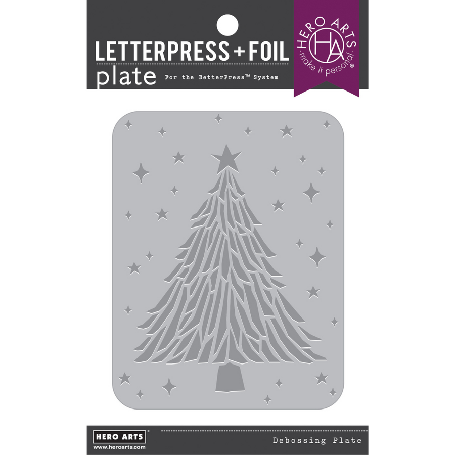 Hero Arts - Sparkling Tree Letterpress + Foil Plate Plate (E)