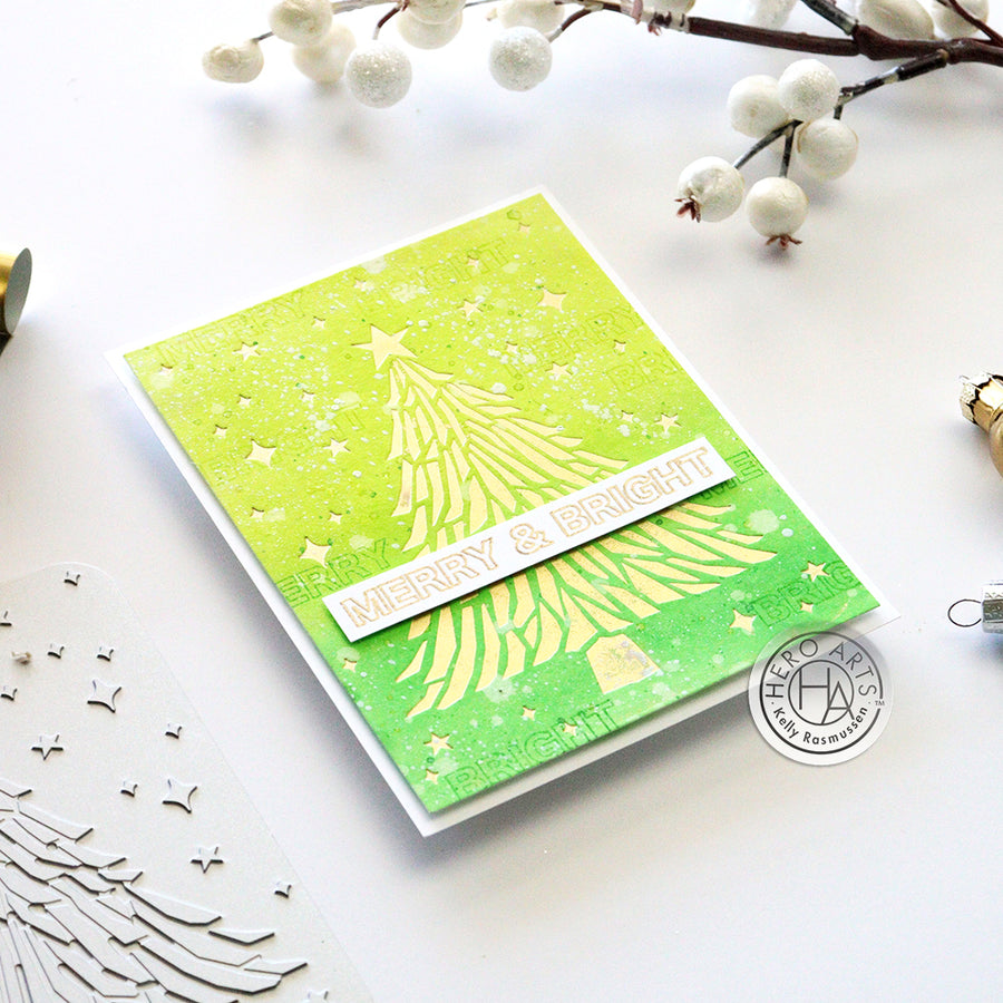 Hero Arts - Sparkling Tree Letterpress + Foil Plate Plate (E)