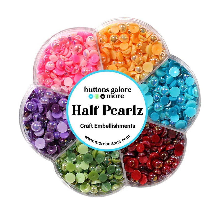 Buttons Galore & More - Half Pearlz Bright Flower Box