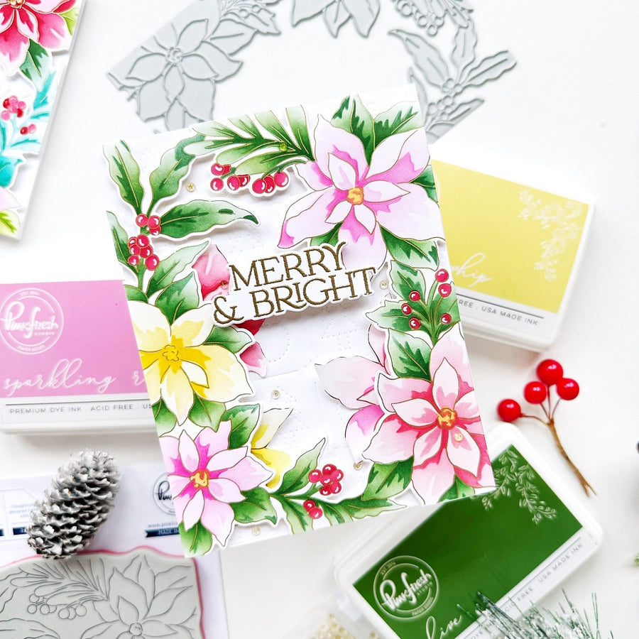 Pinkfresh Studio - Poinsettia Frame Cling Stamp