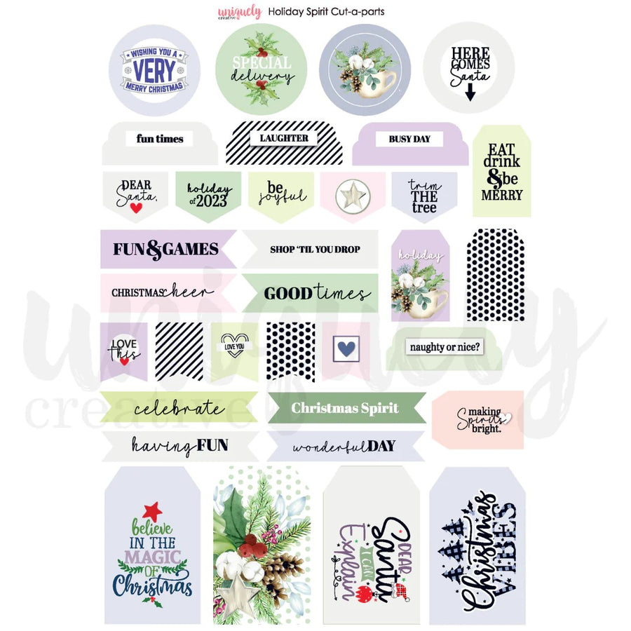 Uniquely Creative - Holiday Spirit Cut-a-Part Sheet