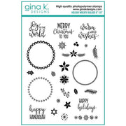 Gina K Designs Holiday Wreath Builder Stamps