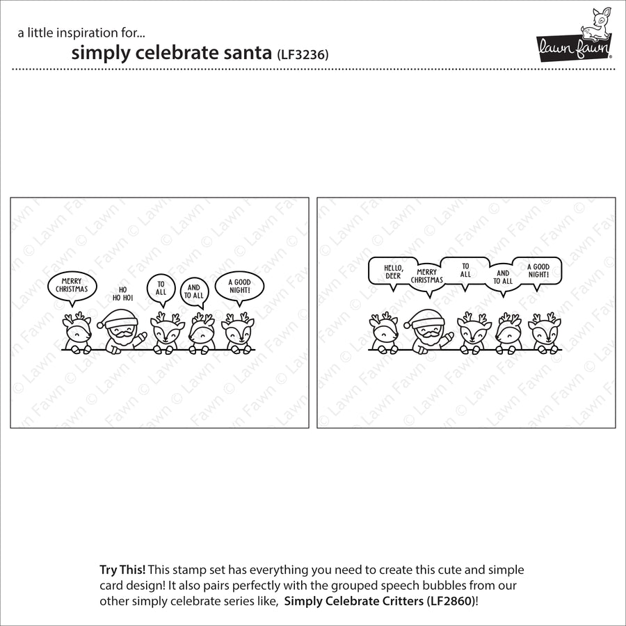 Lawn Fawn - Simply Celebrate Santa Stamps