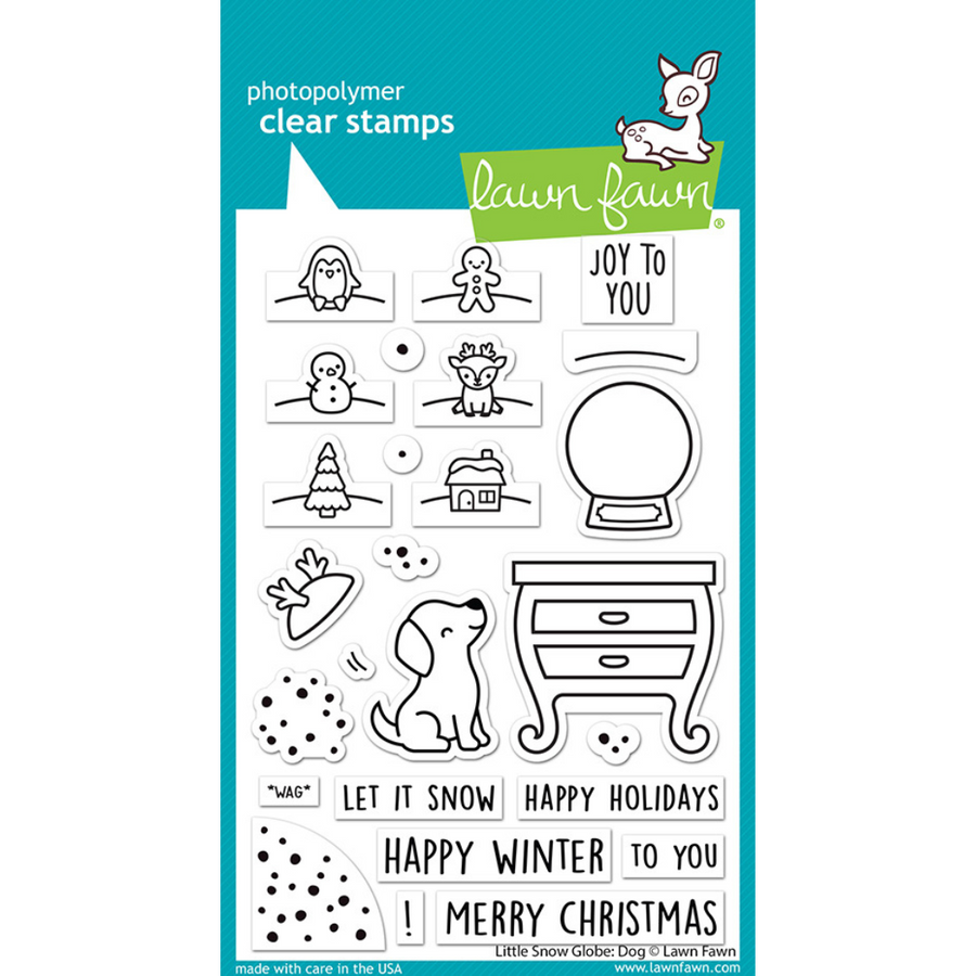 Lawn Fawn - Little Snow Globe: Dog Stamps