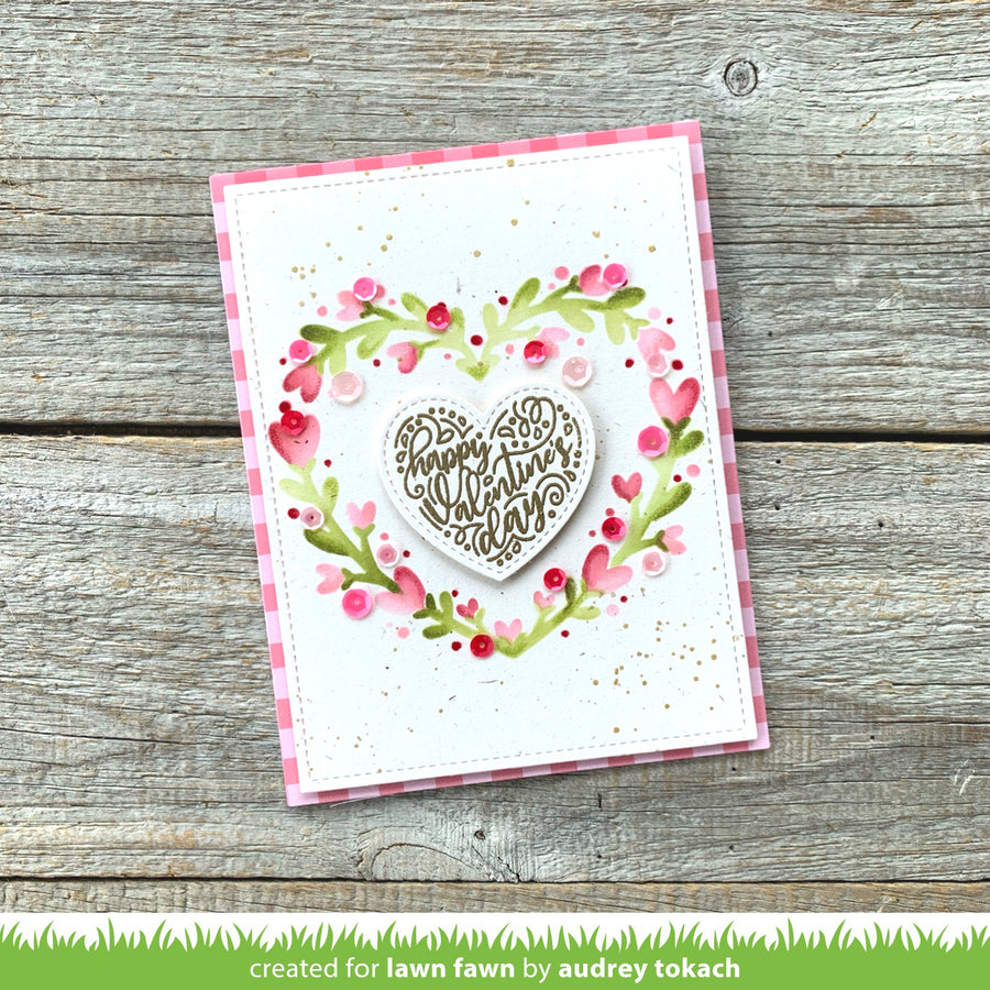 Lawn Fawn - Heart Wreath Stencils