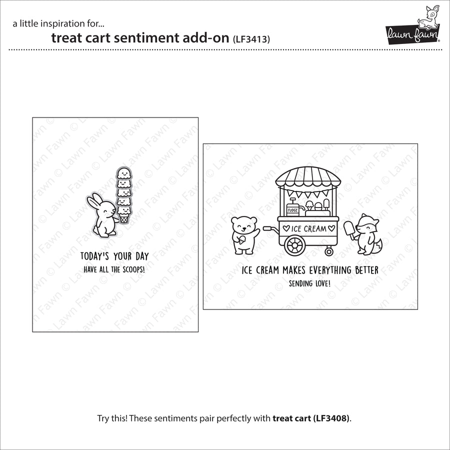 Lawn Fawn - Treat Cart Sentiment Add-on Stamps