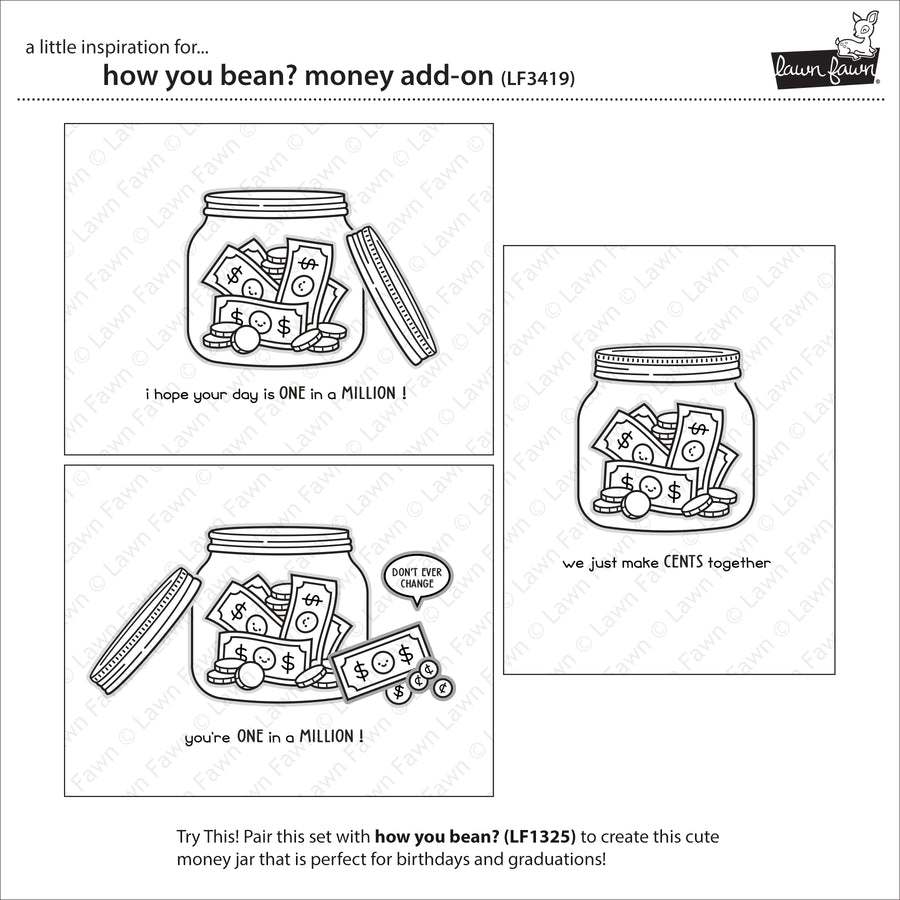 Lawn Fawn - How You Bean? Money Add-on Stamps