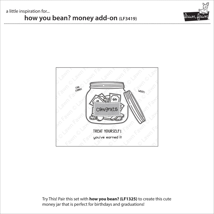 Lawn Fawn - How You Bean? Money Add-on Stamps