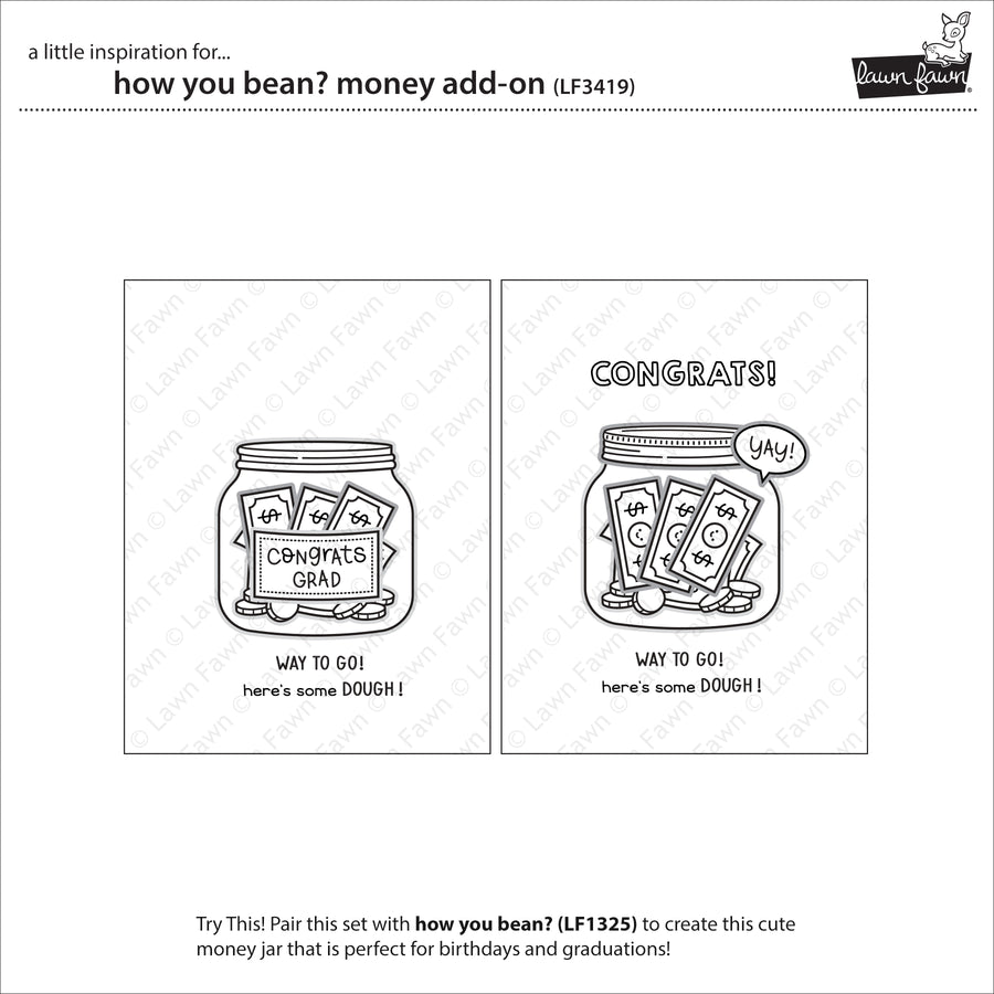 Lawn Fawn - How You Bean? Money Add-on Stamps