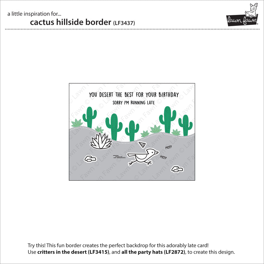 Lawn Fawn - Cactus Hillside Border Dies