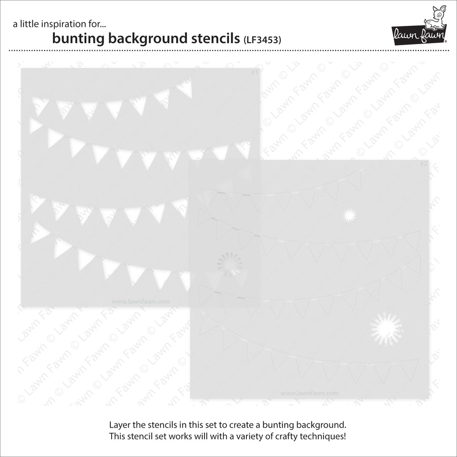 Lawn Fawn - Bunting Background Stencils