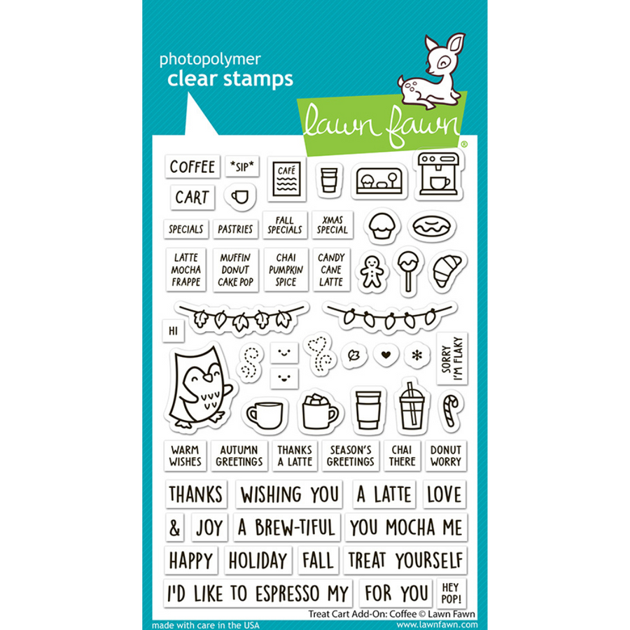 Lawn Fawn - Treat Cart Add-on: Coffee Stamps